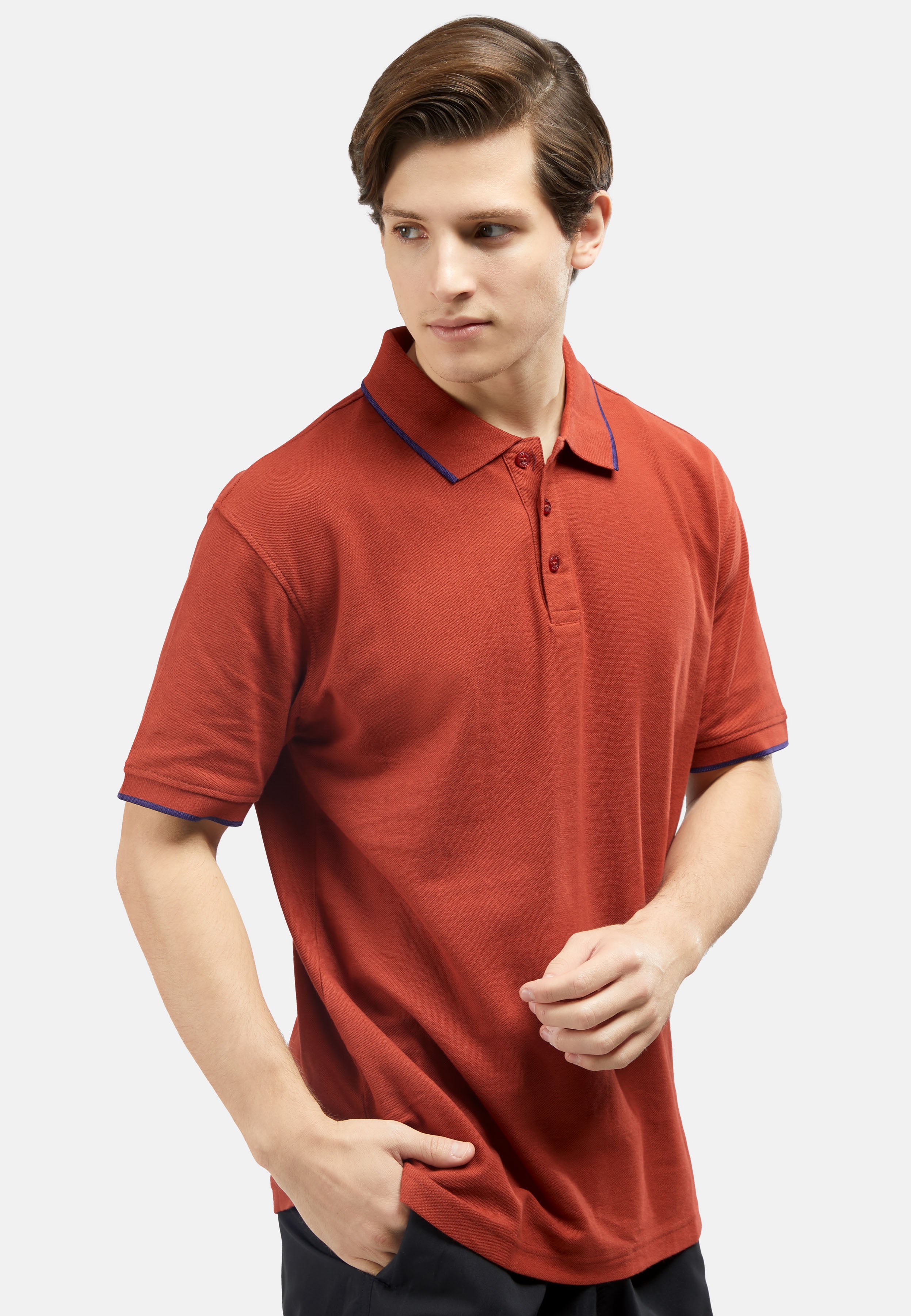 Cheetah Men Premium Cotton Pique Short Sleeve Polo Shirt With Tipping Collar - 76560(R)