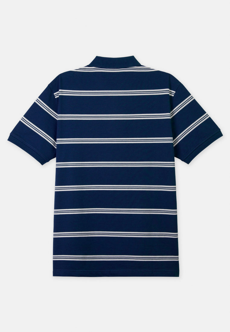 Cheetah Men Cotton Blend Stripe Short Sleeve Polo T-Shirt - 76838