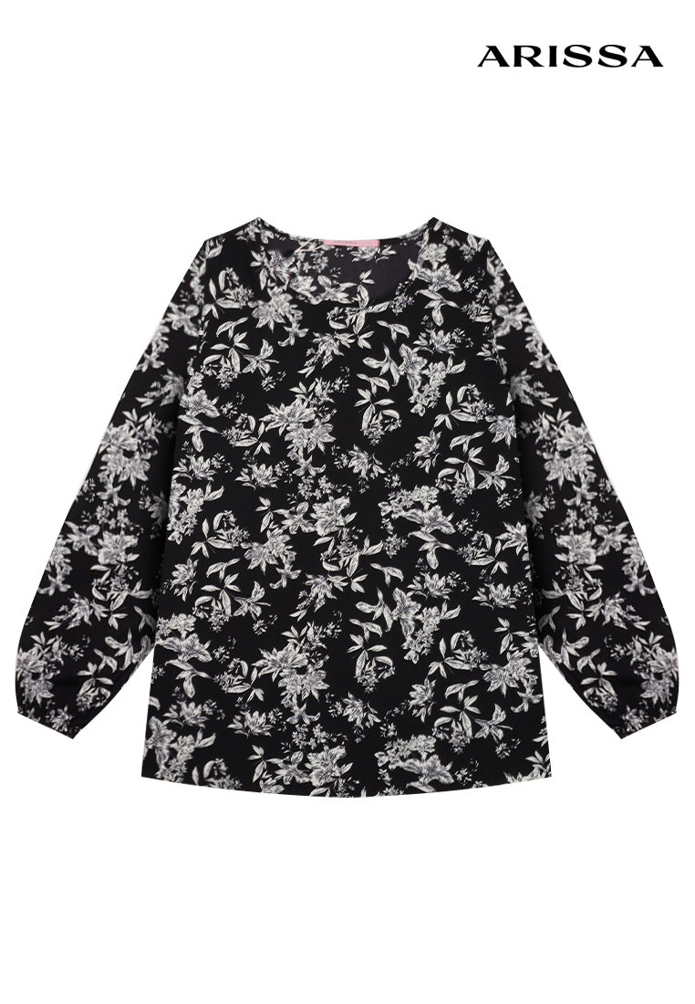 Arissa Regular Fit Polyester Long Puff Sleeve Blouse - ARS-13862