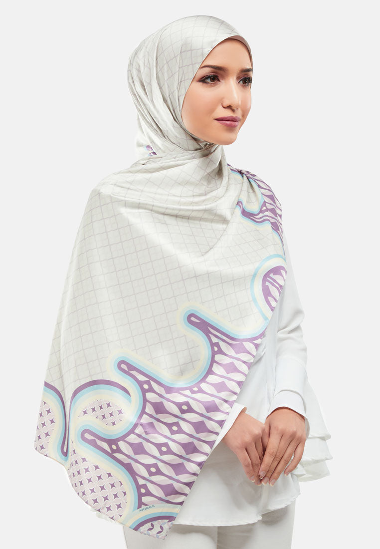 Arissa Hijab Printed Satin Silk Shawl Scraf - ARS-ST11288 (MD2EY)