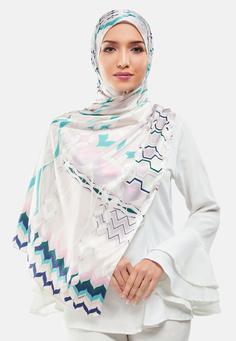 Arissa Hijab Printed Satin Silk Shawl Scraf - ARS-ST11292 (MD2EY)