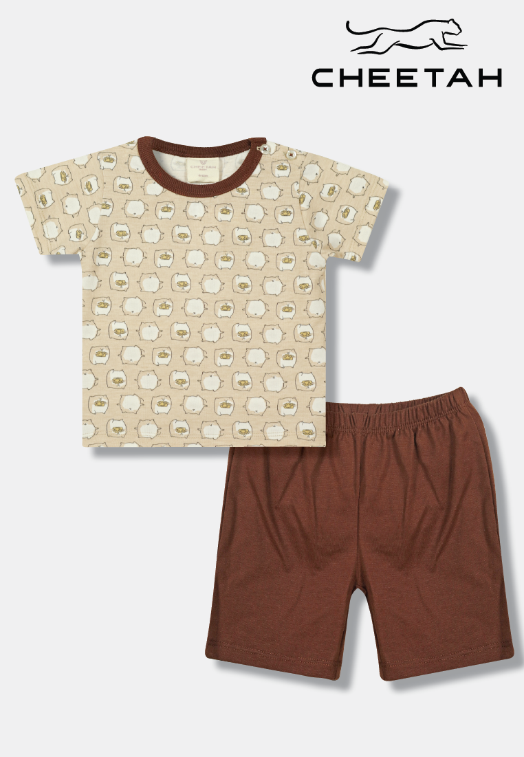 Cheetah Baby Boy Short Sleeve Suit Set - CBB-183426(F)