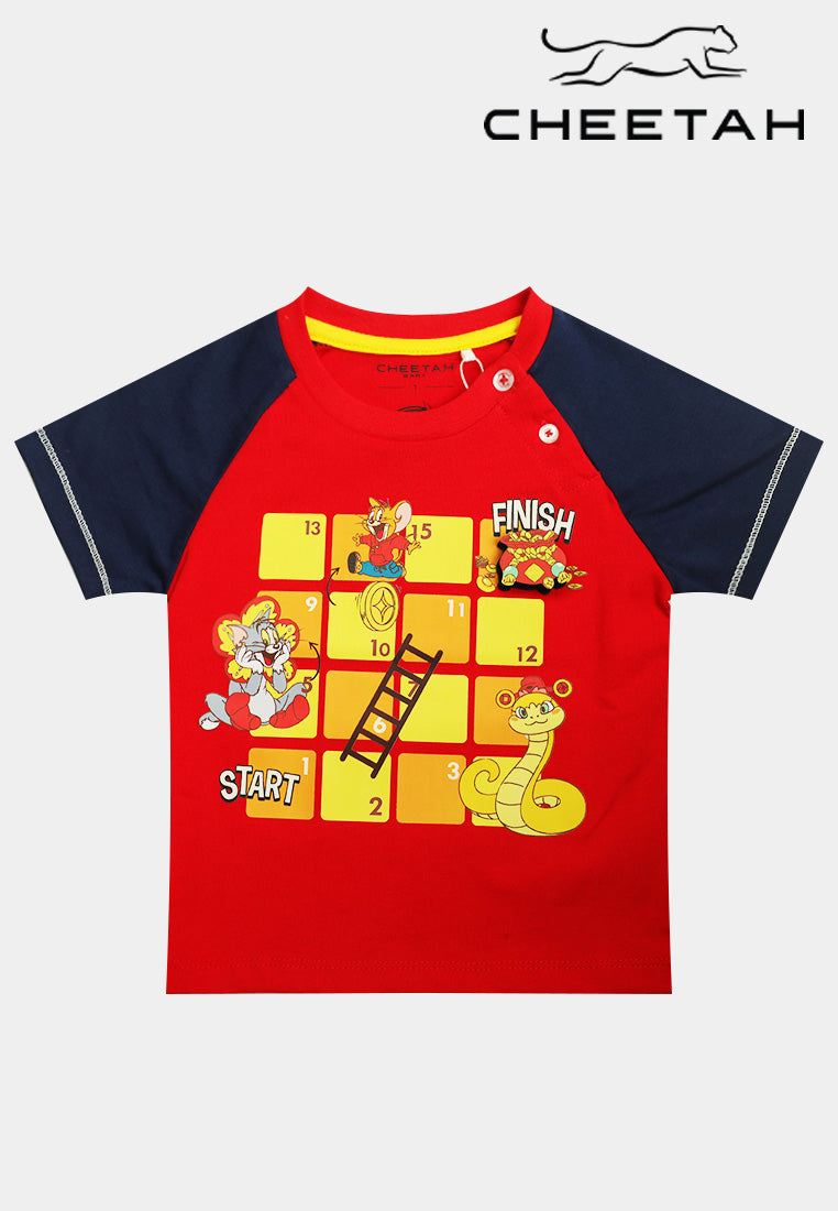 Cheetah Baby Boy Tom And Jerry Short Sleeves Roundneck Tee - CBB-9622