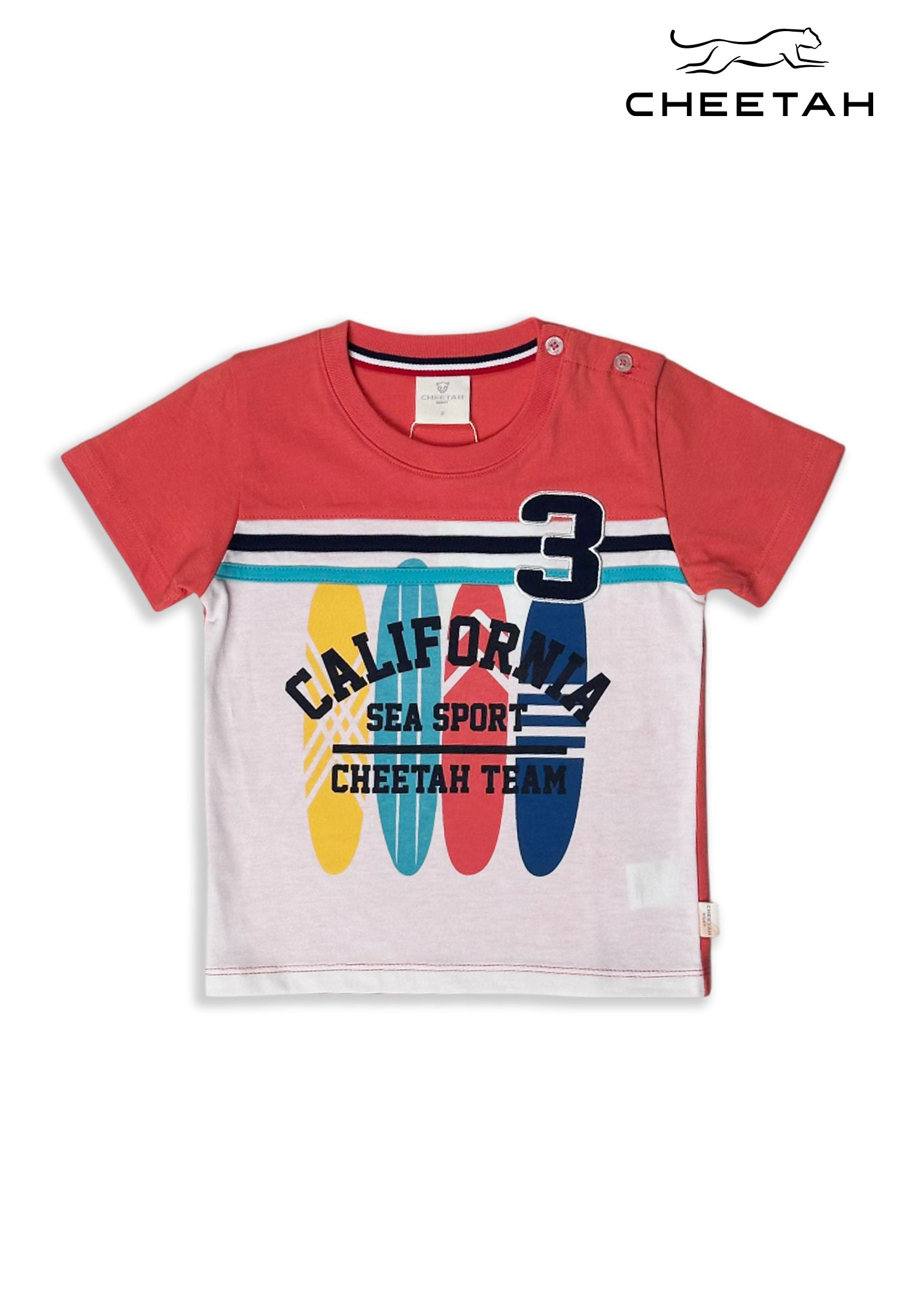 Cheetah Baby Boy Short Sleeves Roundneck Tee - CBB-9628