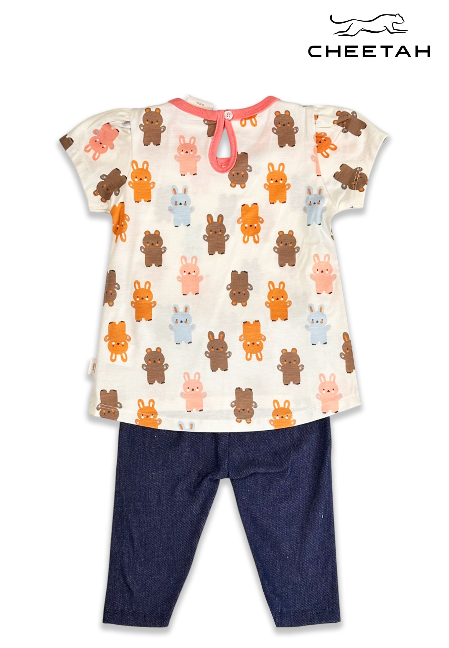 Cheetah Baby Girl Short Sleeve Suit Set - CBG-183750(F)