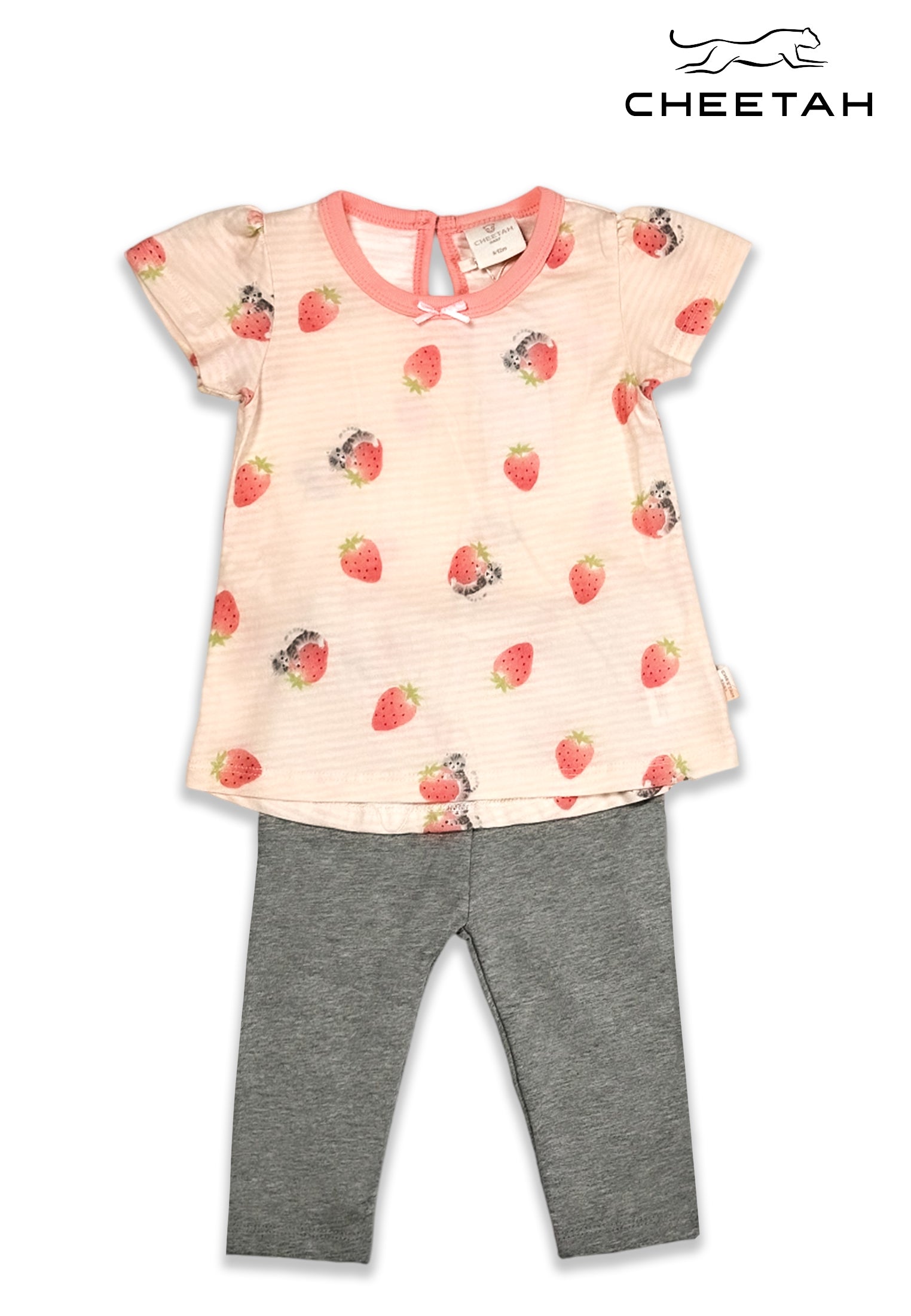 Cheetah Baby Girl Short Sleeve Suit Set - CBG-183752(F)