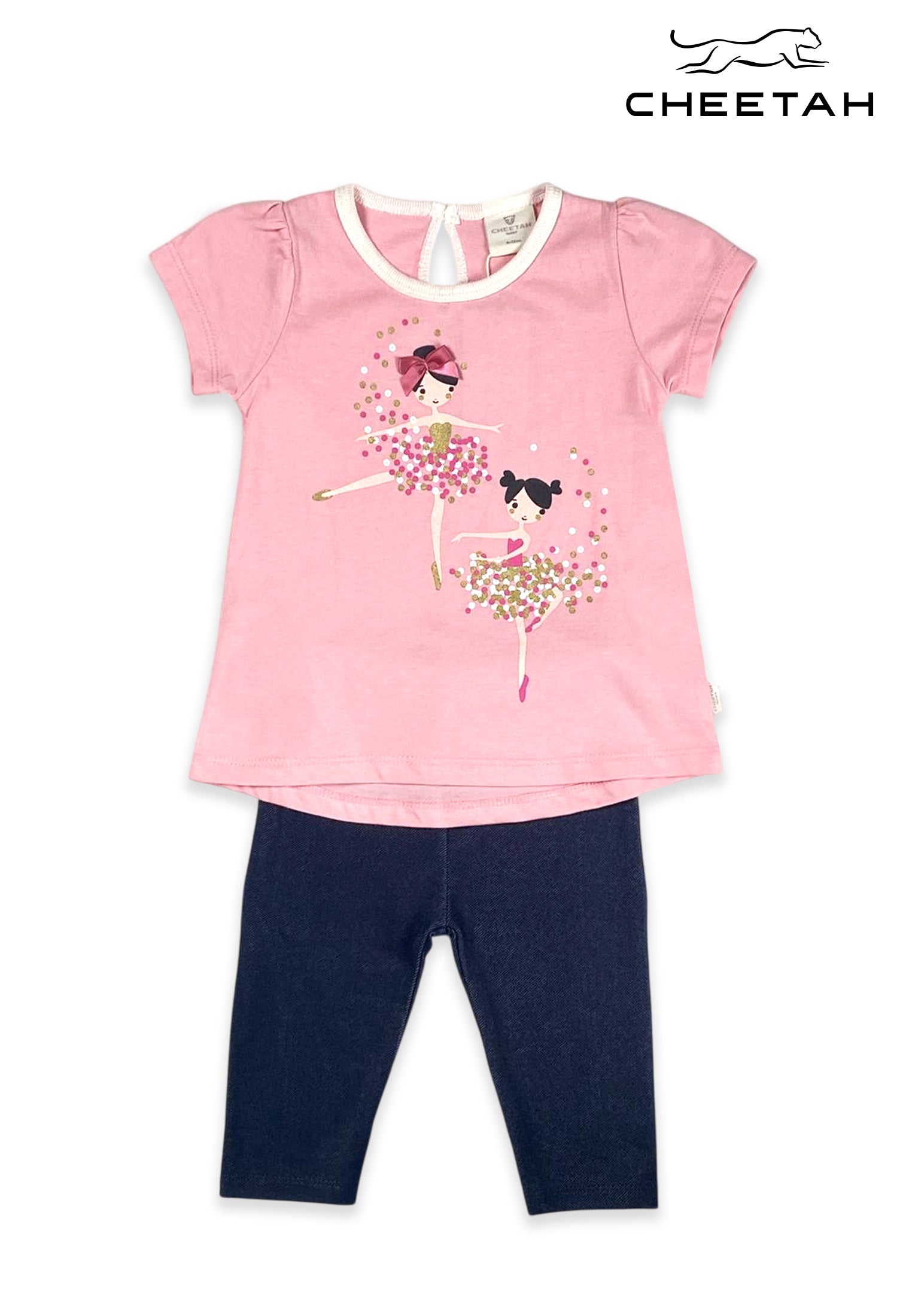 Cheetah Baby Girl Short Sleeve Suit Set - CBG-183768(F)