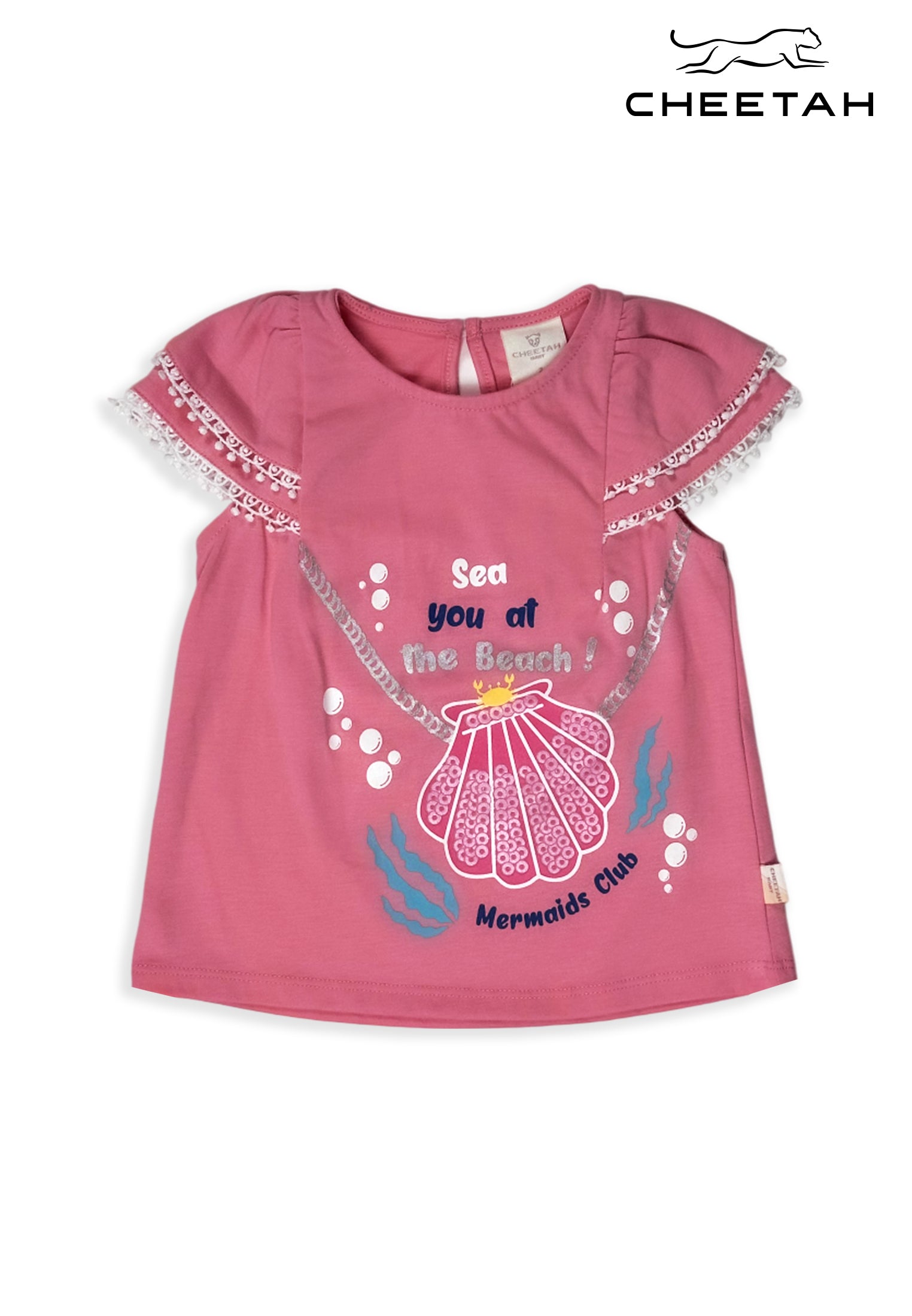 Cheetah Baby Girl Short Sleeves Roundneck Tee - CBG-9648