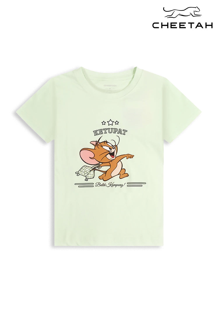 Cheetah Kids Tom And Jerry HRY Short Sleeves Roundneck T-Shirt - CJ-93832