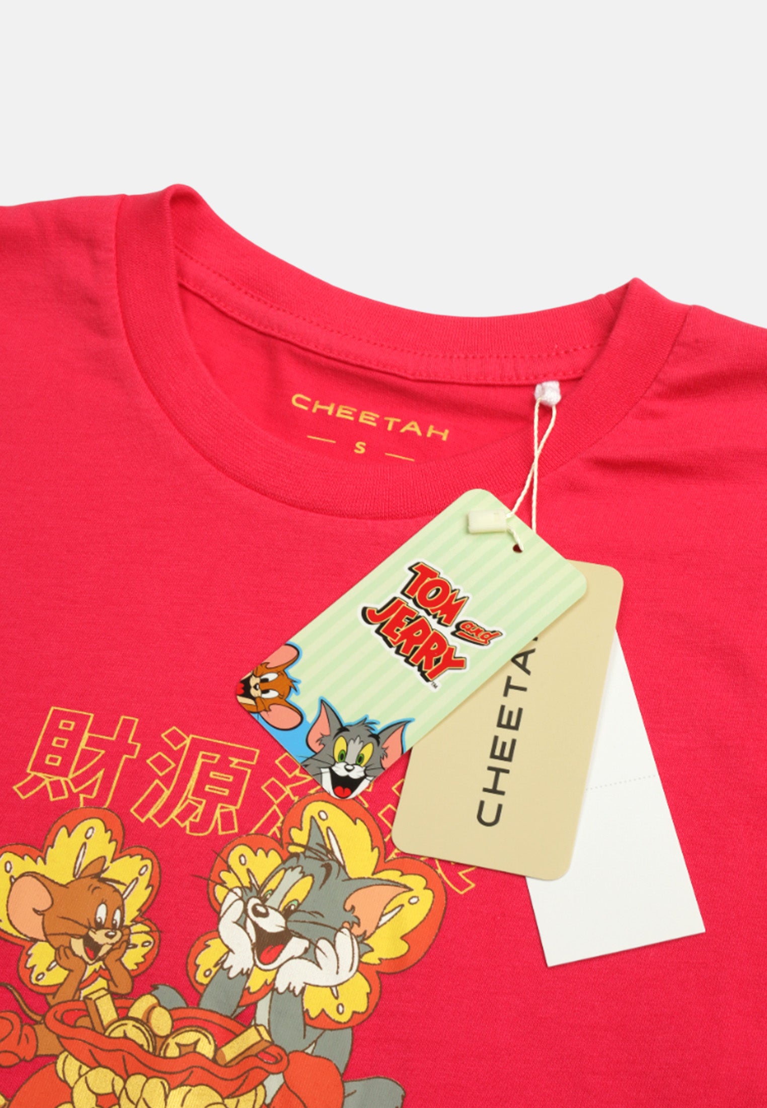 Cheetah Women Tom And Jerry CNY Regular Fit Cotton Short Sleeve Graphic Tee - CL-96282