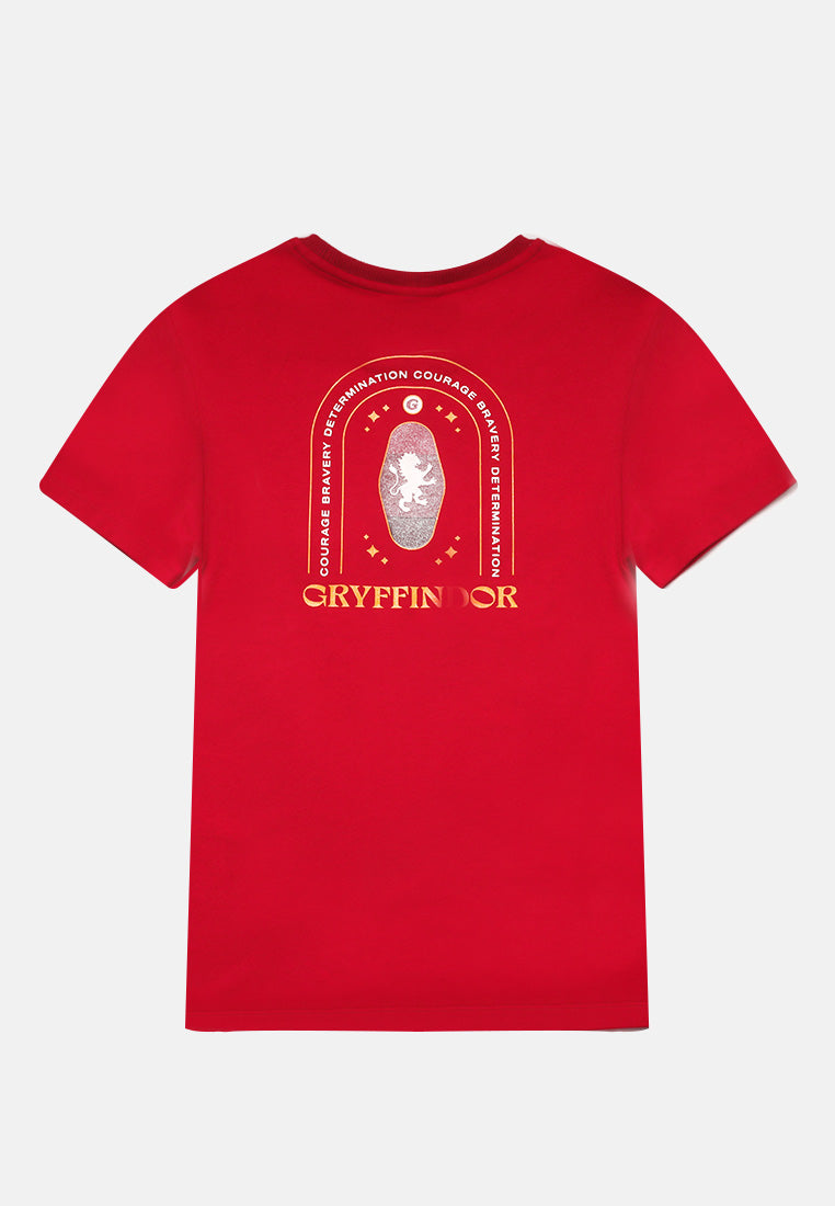 Cheetah Women Harry Potter Gryffindor Regular Fit Short Sleeve Graphic T-Shirt - CL-96330