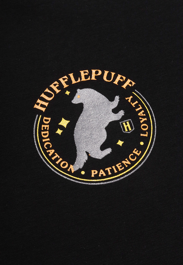 Cheetah Women Harry Potter Hufflepuff Regular Fit Short Sleeve Graphic T-Shirt - CL-96336