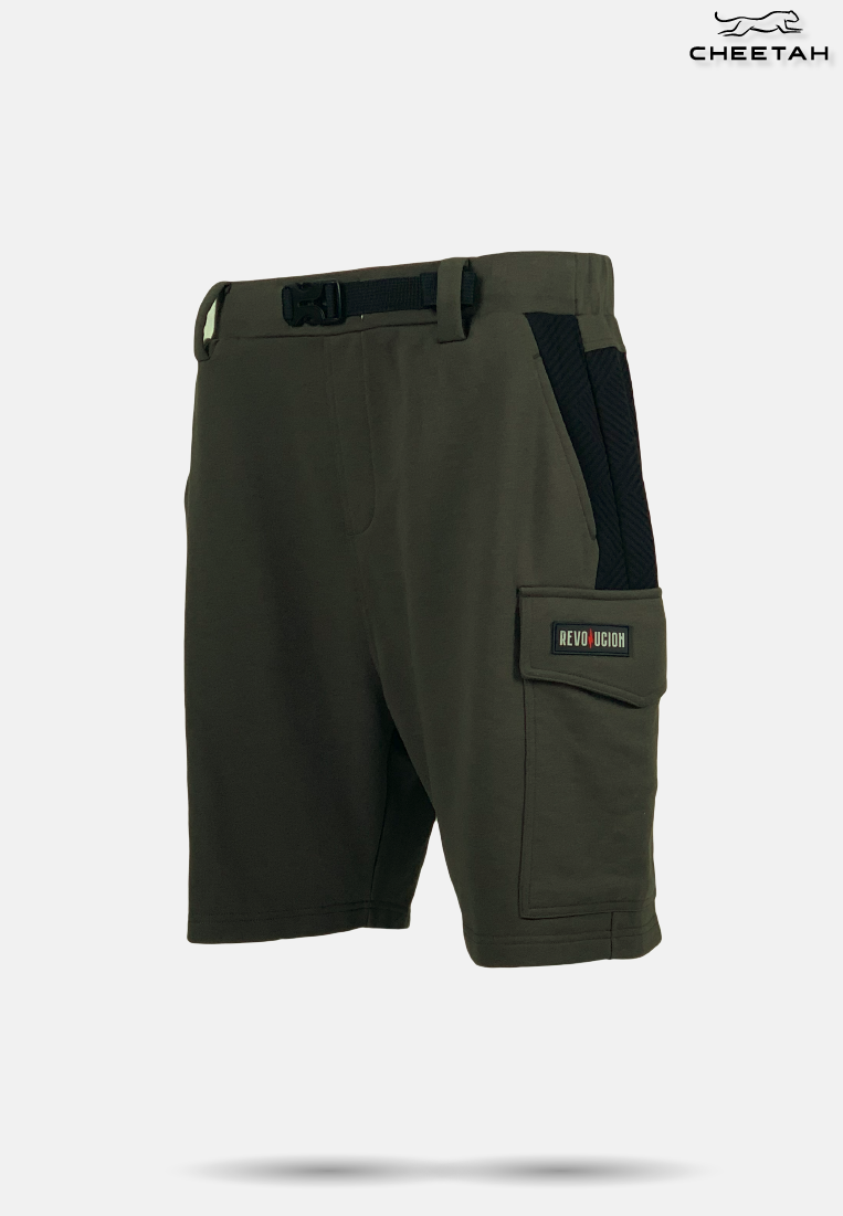 SDR Revolucion Unisex Oversized Solid Tone Terry Fabric 280gsm Cargo Short Pants - RV-2002