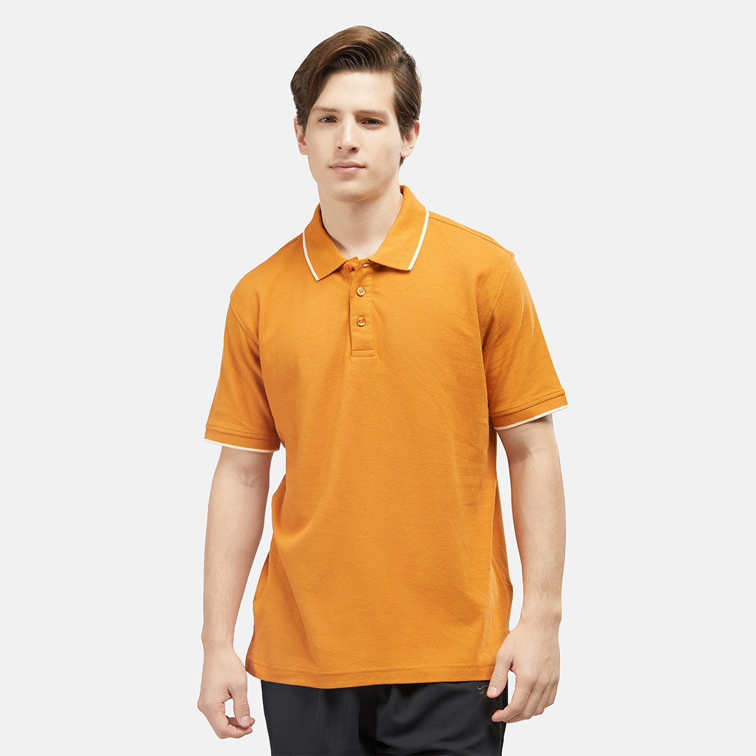 Cheetah Men Premium Cotton Pique Short Sleeve Polo Shirt With Tipping Collar - 76560(R)